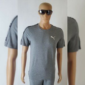 PUMA TILT TAPE TEE TSHIRT MEN'S REGULAR FIT CREW NECK SHORT SLEEVE SIZE L GREY